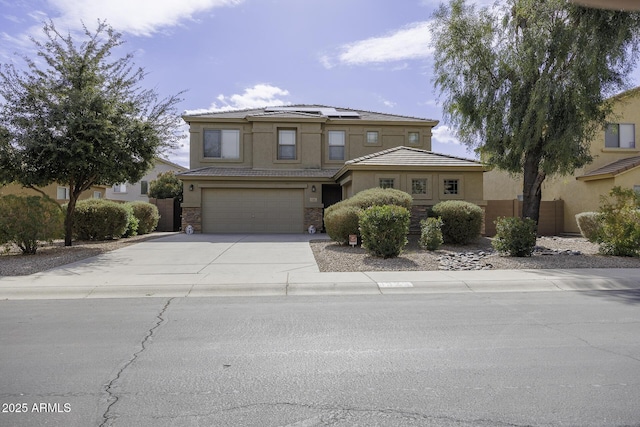 view of front of house with a garage