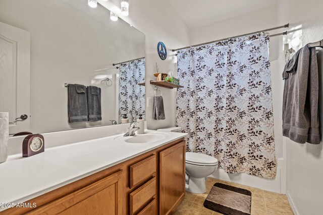 18057 W Port Royale Ln, Surprise, AZ 85388 - full bath with toilet, vanity, tile patterned flooring, and shower / tub combo