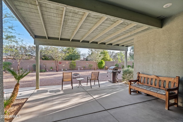 18057 W Port Royale Ln, Surprise, AZ 85388 - view of patio / terrace with visible vents, a fenced backyard, and grilling area