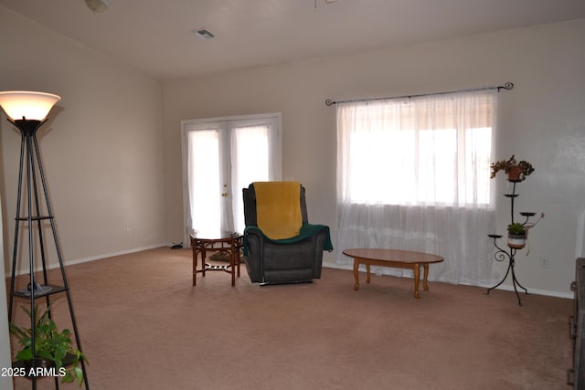 2740 E Walnut Dr, Show Low, AZ 85901 - sitting room with carpet, french doors, and baseboards