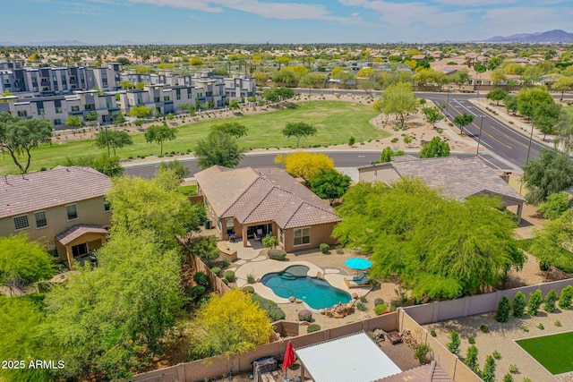 aerial view featuring a residential view