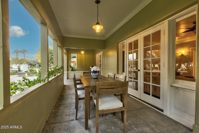 sunroom with french doors