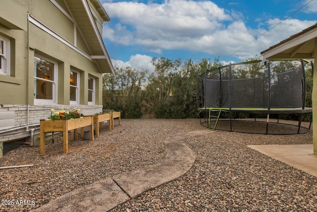 view of yard featuring a trampoline