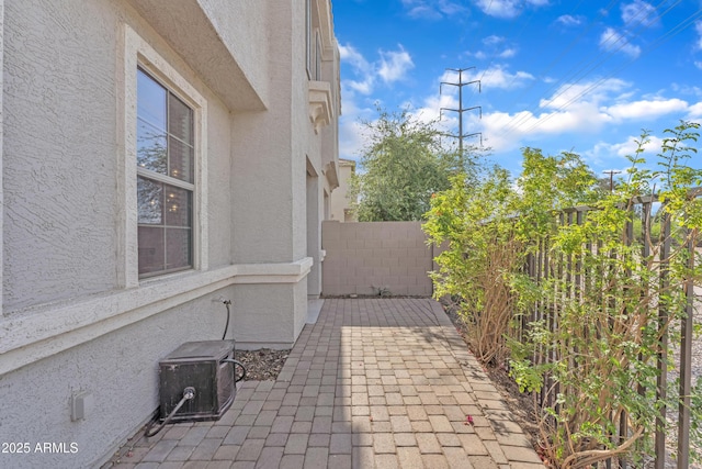 view of patio featuring fence private yard
