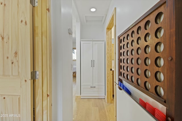 hall featuring light wood-style flooring