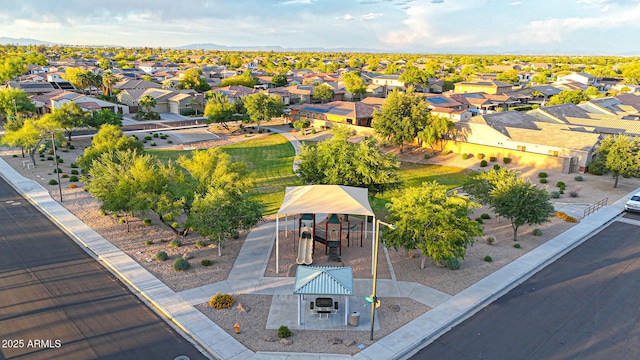 aerial view with a residential view