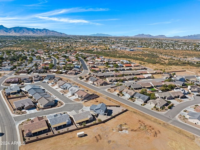 drone / aerial view with a mountain view