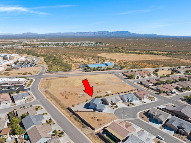 drone / aerial view with a mountain view