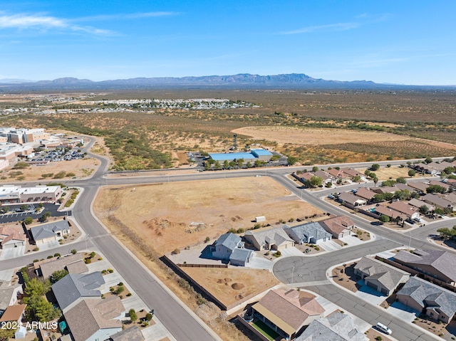 bird's eye view with a mountain view