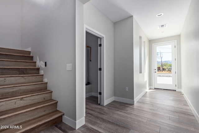 entrance foyer featuring hardwood / wood-style flooring