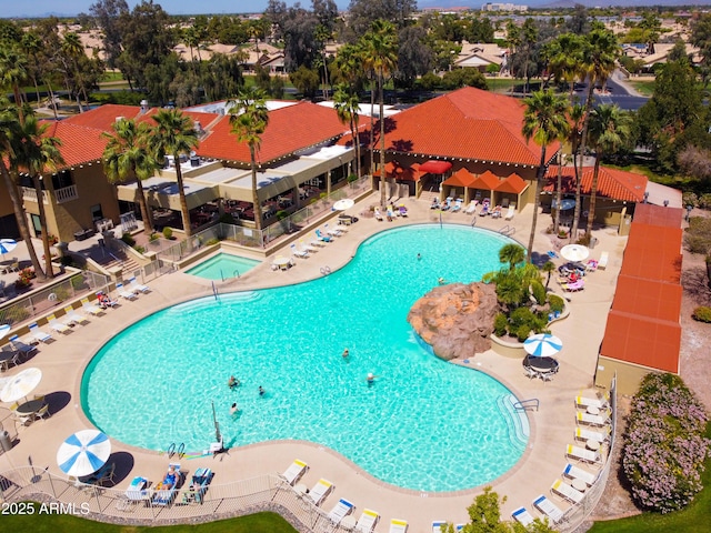 view of pool with a patio