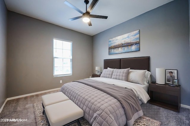 bedroom featuring ceiling fan