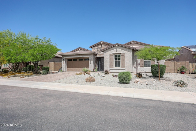 view of front of house with a garage