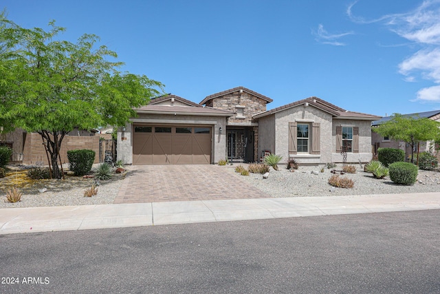 view of front of home featuring a garage