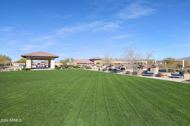 view of yard with a gazebo