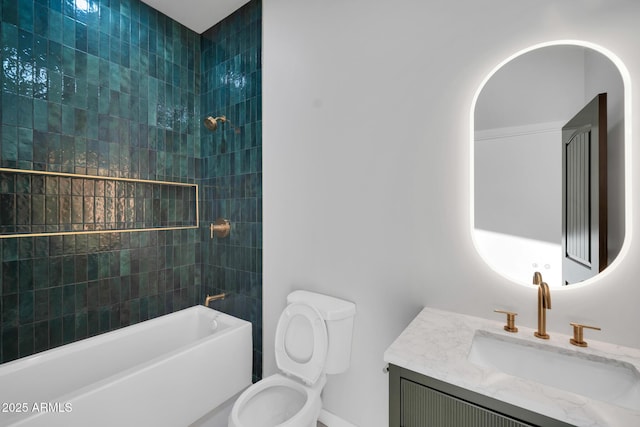 22548 W Huntington Dr, Buckeye, AZ 85326 - full bathroom featuring vanity, toilet, and washtub / shower combination
