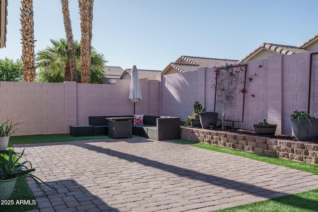 view of patio / terrace with a fenced backyard