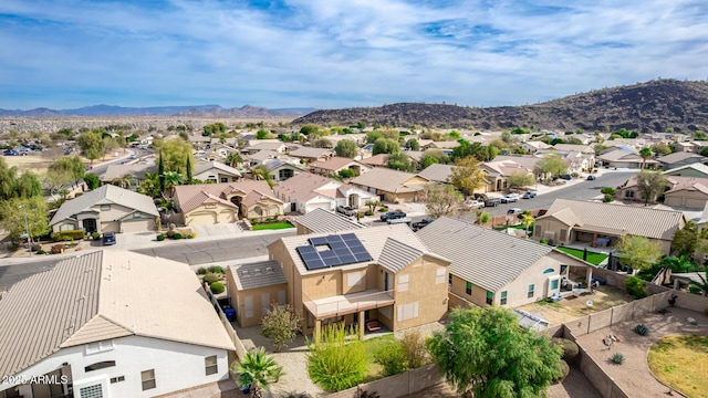 bird's eye view with a residential view and a mountain view