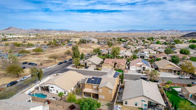 aerial view with a residential view and a mountain view