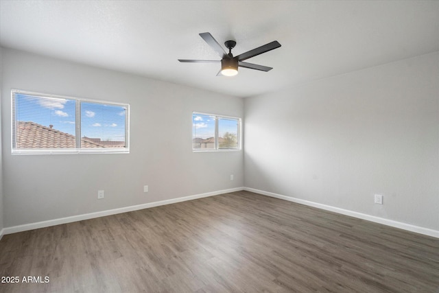 10551 W Jessie Ln, Peoria, AZ 85383 - spare room featuring baseboards, ceiling fan, and wood finished floors