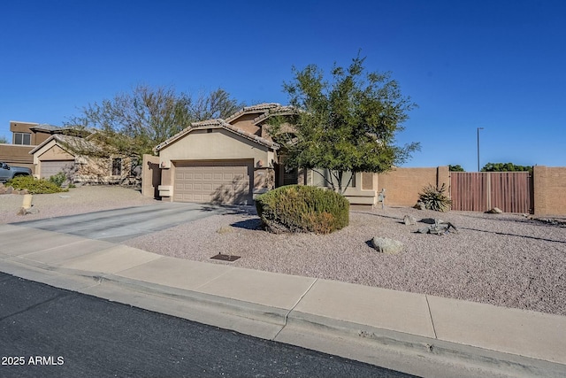 view of front of home with a garage