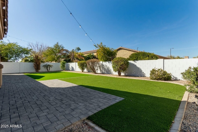 view of yard with a patio area