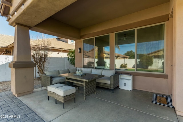 view of patio featuring outdoor lounge area