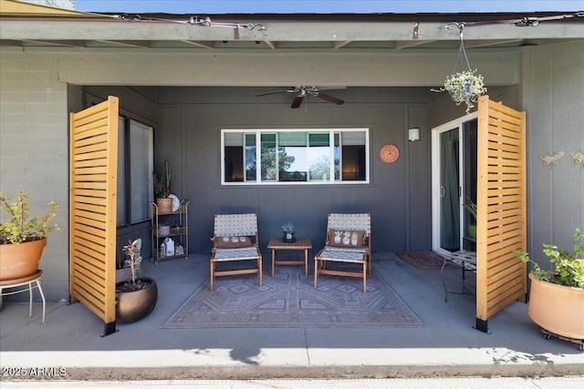 view of patio / terrace with ceiling fan