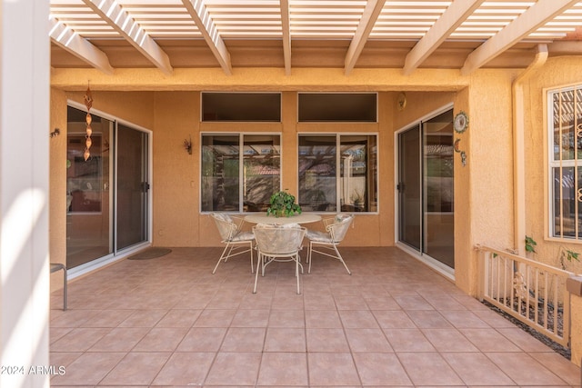 view of patio with a pergola