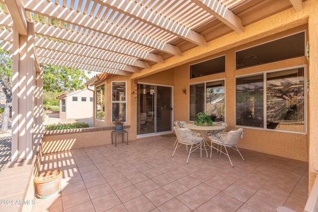 view of patio / terrace featuring a pergola