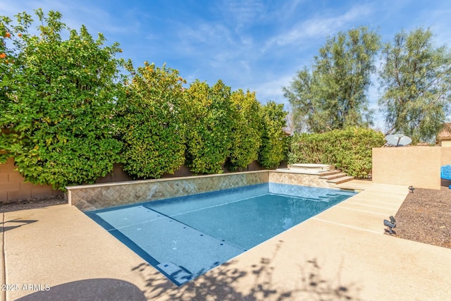 view of pool featuring fence and a fenced in pool