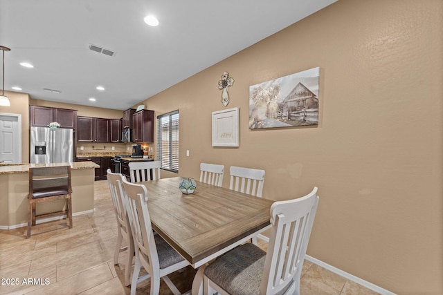 view of tiled dining area