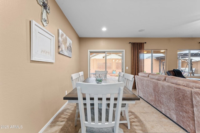 view of tiled dining room