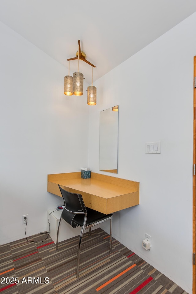 view of carpeted dining room