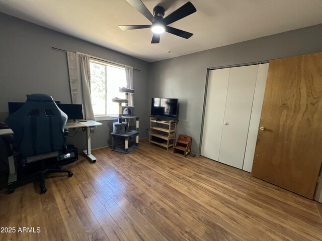 2564 Mockingbird Dr, Sierra Vista, AZ 85635 - office space featuring ceiling fan and wood finished floors
