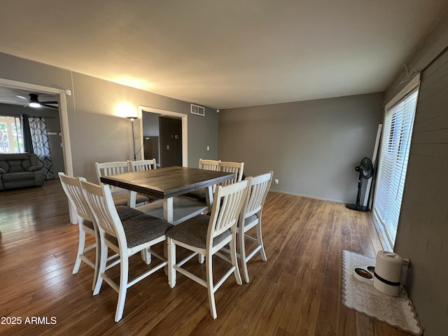 2564 Mockingbird Dr, Sierra Vista, AZ 85635 - dining space with wood finished floors, ceiling fan, and baseboards