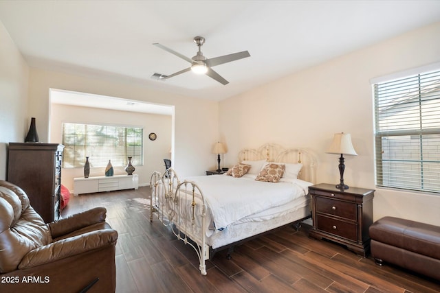 4032 S Santa Rita Pl, Chandler, AZ 85249 - bedroom with dark wood-type flooring and a ceiling fan