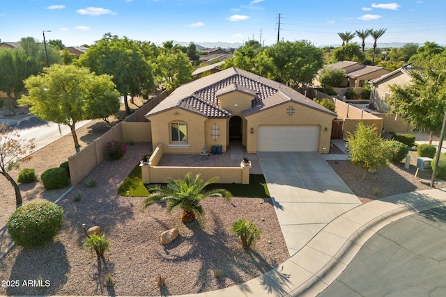 4032 S Santa Rita Pl, Chandler, AZ 85249 - mediterranean / spanish-style house featuring a garage, driveway, and stucco siding