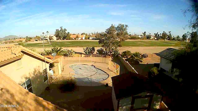 aerial view featuring golf course view