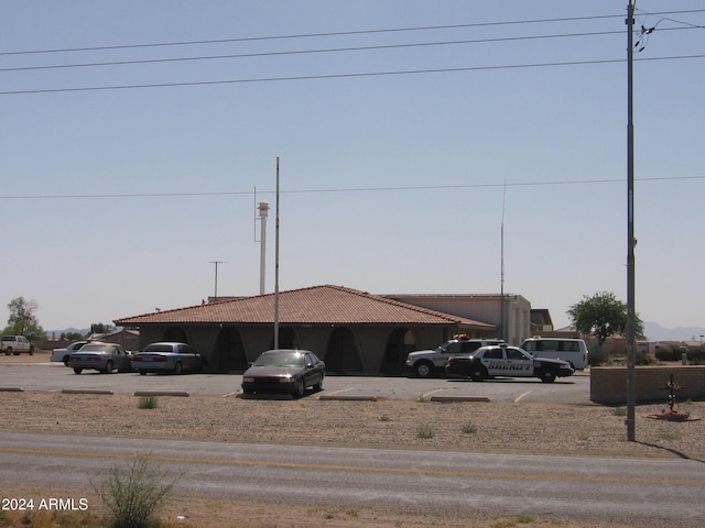 view of building exterior featuring a garage