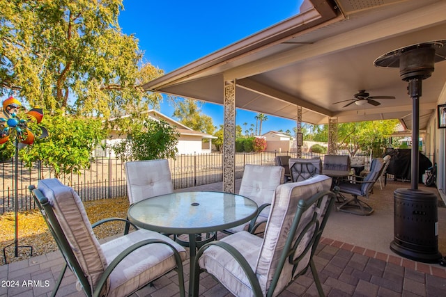 view of patio with ceiling fan