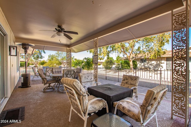 view of patio / terrace with ceiling fan