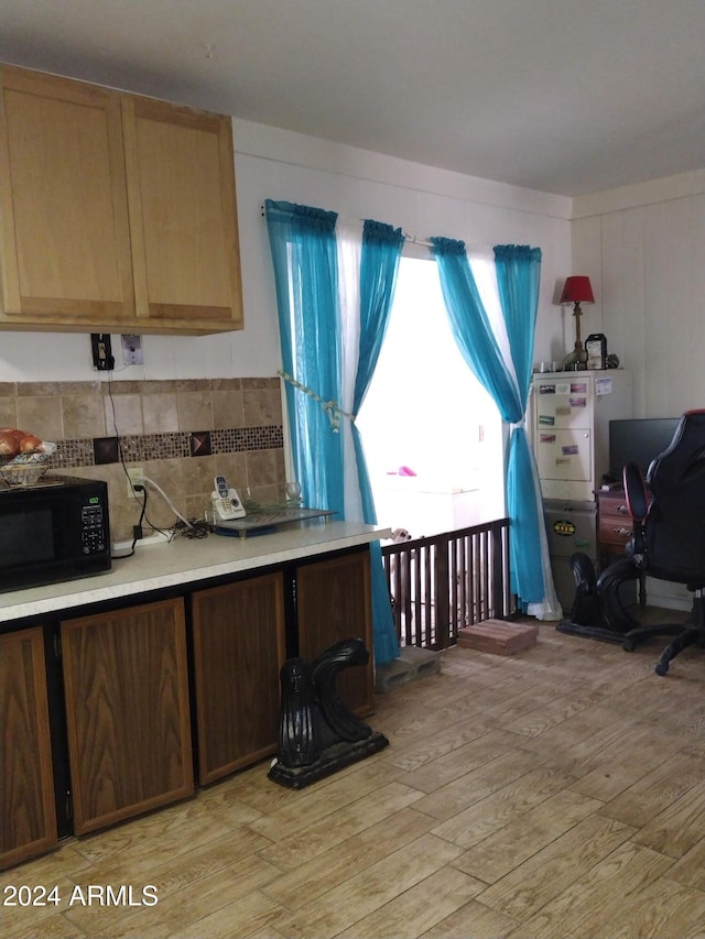 kitchen featuring light wood-type flooring