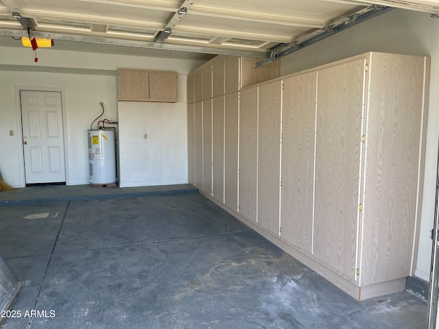 garage with electric water heater