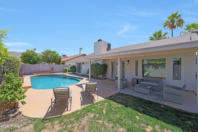 11446 N 109th St, Scottsdale, AZ 85259 - view of swimming pool featuring a patio and a fenced backyard