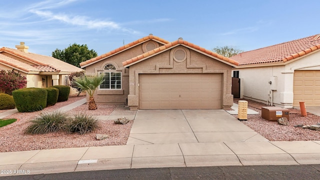 view of front of house with a garage