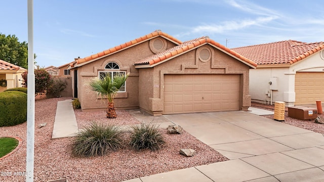 view of front of house with a garage