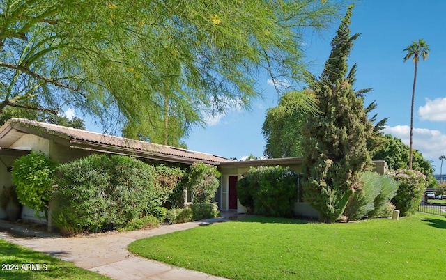 ranch-style house with a front yard