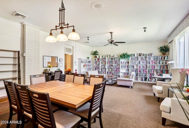 view of carpeted dining room