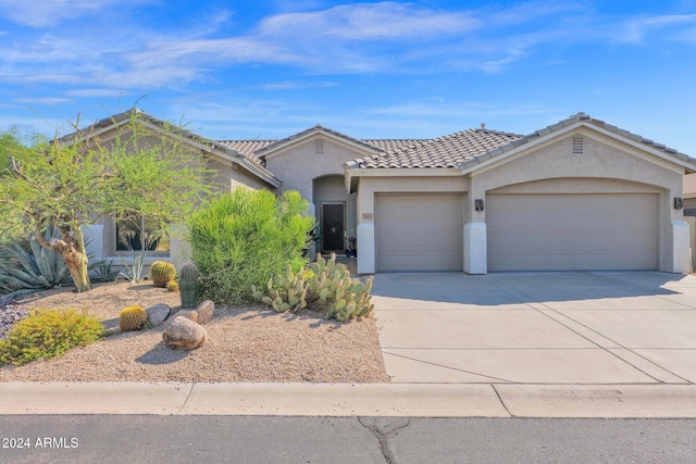 view of front of house with a garage